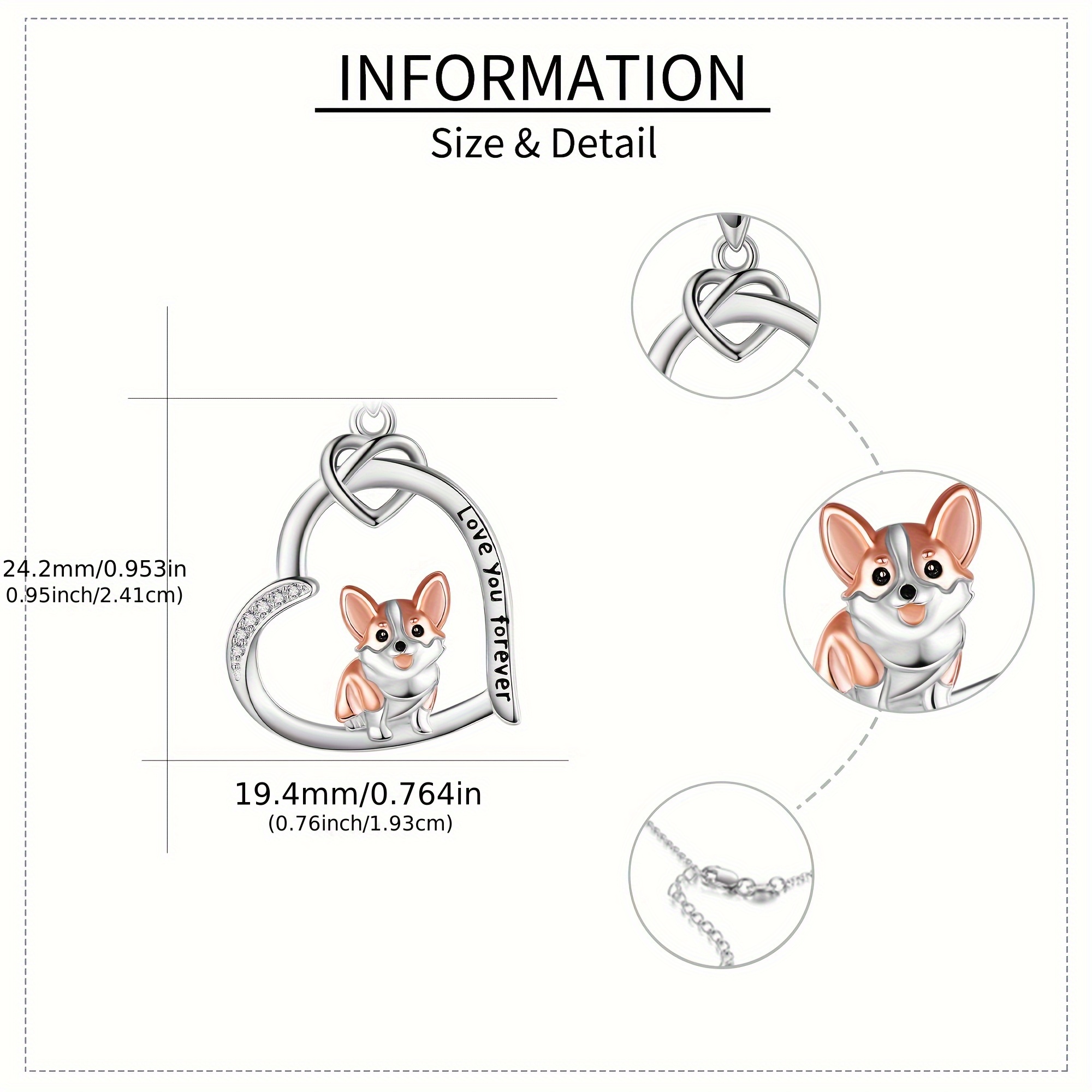 S925 Sterling Silver Corgi Dog Pendant Necklace